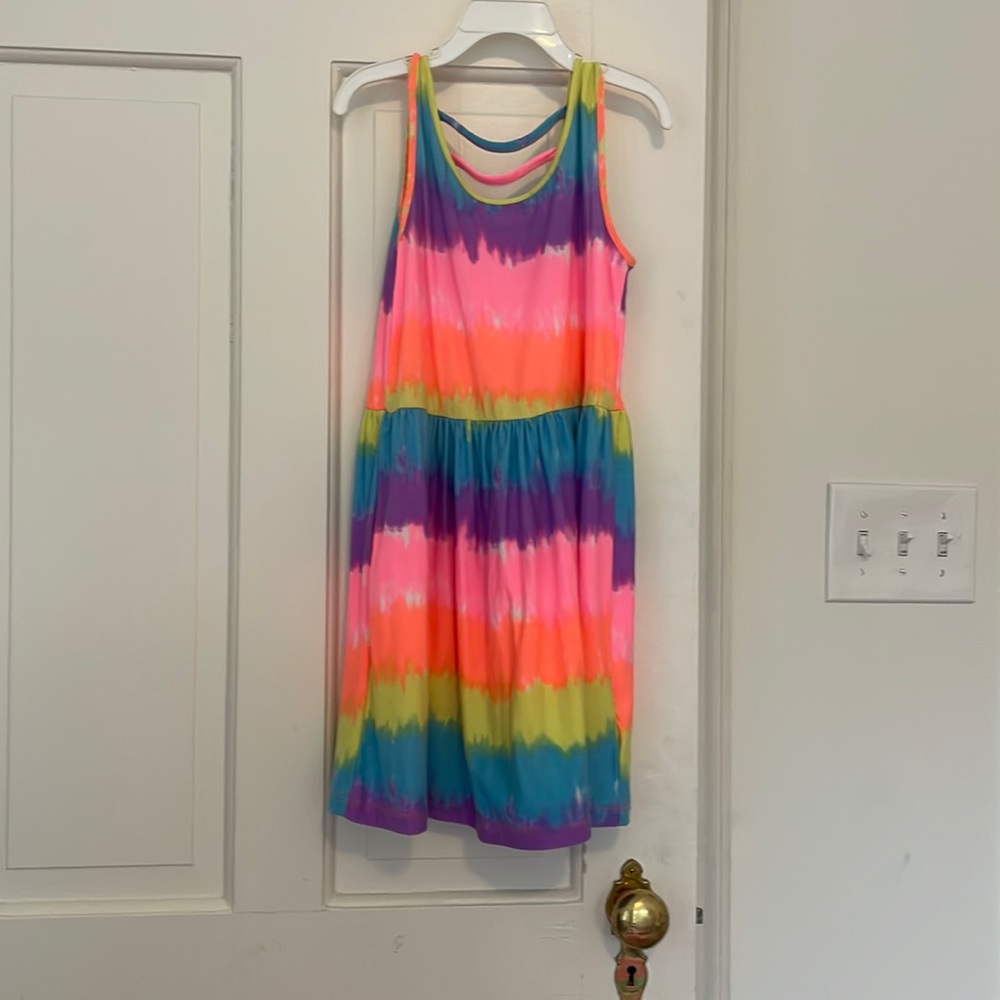 Girls rainbow tie-dye dress